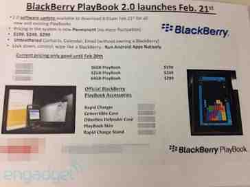 BlackBerry PlayBook OS 2.0 update set to launch on February 21st, leaked document shows