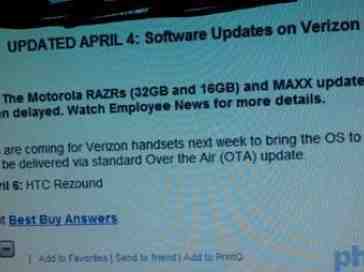 Motorola DROID RAZR and RAZR MAXX Ice Cream Sandwich updates delayed, shows Best Buy leak