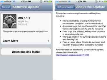 Apple pushes iOS 5.1.1 update with bug fixes in tow
