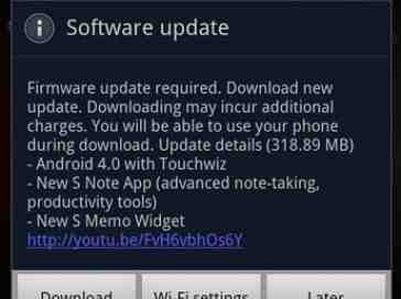 Some international Samsung Galaxy Note owners begin receiving Android 4.0 update