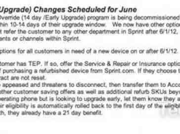 Sprint to stop offering early upgrades on June 1st, leak claims