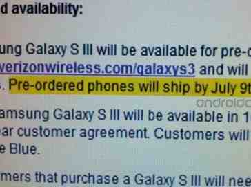Verizon Galaxy S III launch rumored for July, global roaming support confirmed to be coming