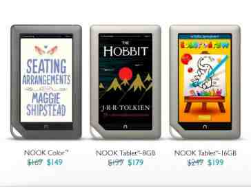 Nook Color and Nook Tablet prices cut by Barnes & Noble