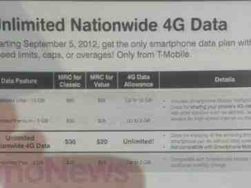 T-Mobile prepping new Unlimited Nationwide 4G Data plan without speed limits, leaked document shows