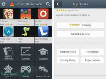 Firefox OS Marketplace shown off in leaked images