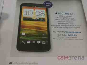 HTC One X+ shows its face again, this time in U.K. carrier catalog