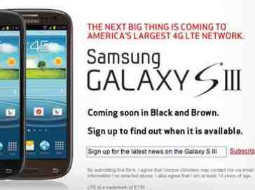 Black and brown Samsung Galaxy S III variants to be offered by Verizon