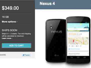 Nexus 4 now back in stock on the Google Play Store [UPDATED]