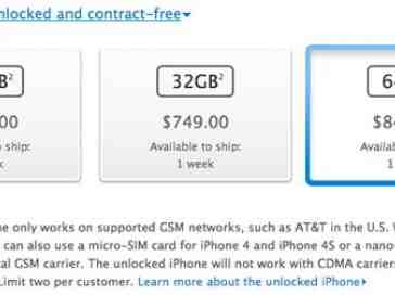 Unlocked iPhone 5 now available for purchase from Apple's online store