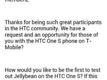 Testing for T-Mobile HTC One S Jelly Bean update getting underway