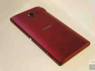 Red Sony Xperia ZL poses for some photographs