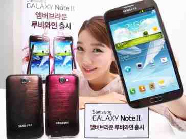 Samsung shows off Galaxy Note II in new Amber Brown and Ruby Wine colors