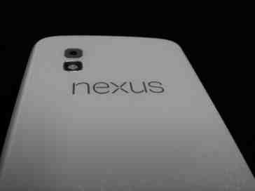 White Google Nexus 4 shows off its backside for the camera