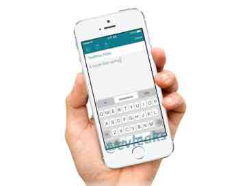 SwiftKey Note app for iOS shown in leaked image, complete with word predictions