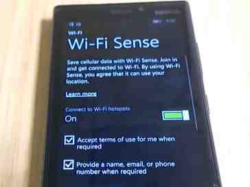 Windows Phone 8.1 Wi-Fi settings and Wi-Fi Sense shown on video