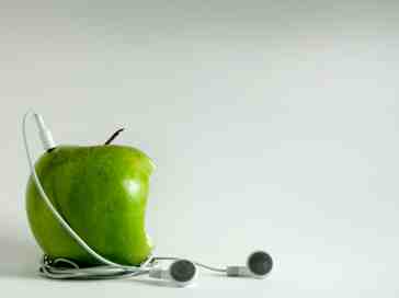 Apple with headphones