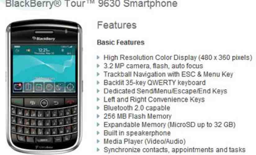 BlackBerry Tour spotted on US Cellular's website, coming soon