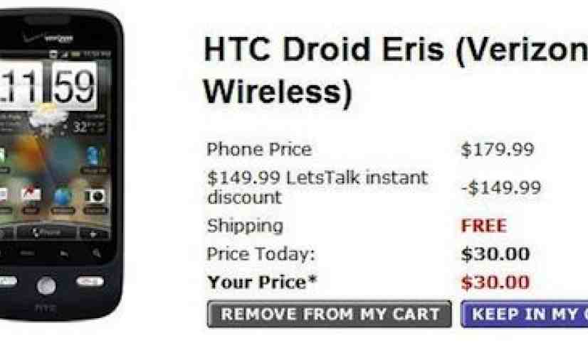 HTC Droid Eris drops to $30 at Walmart