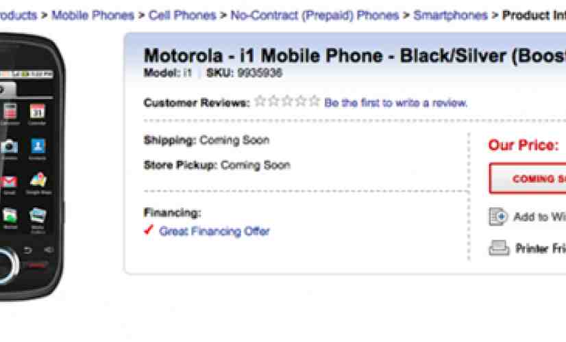 Motorola i1 headed to Boost Mobile for $349.99