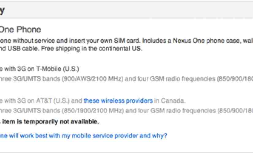 AT&T Nexus One available again 
