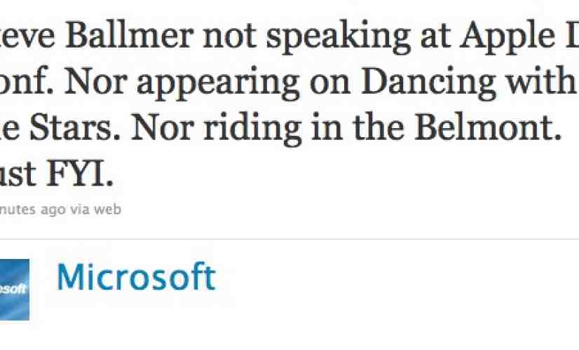 No, Steve Ballmer will not be speaking at WWDC