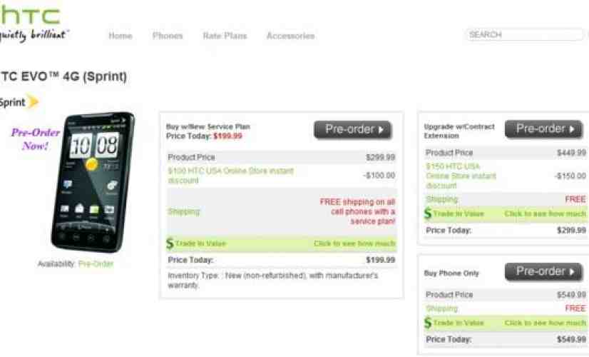 HTC offers EVO 4G buyers three options for purchase