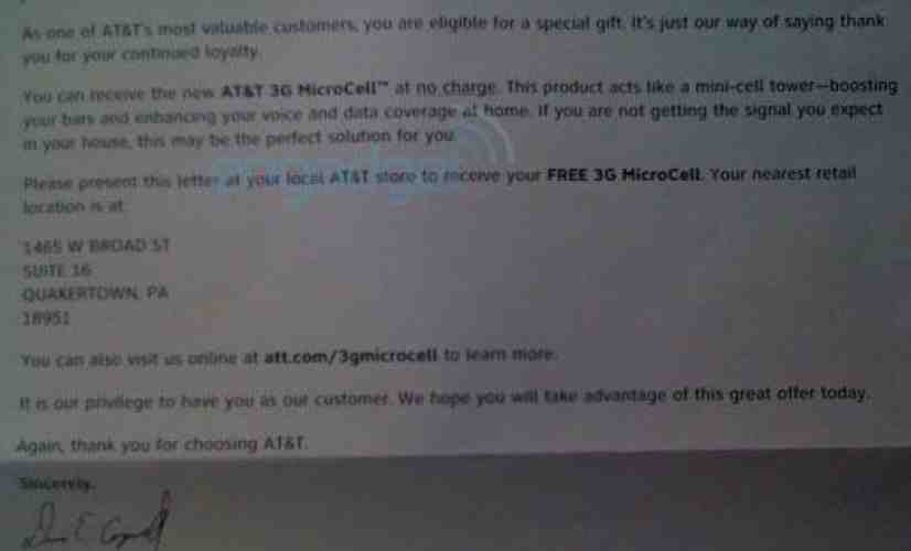 AT&T giving out free 3G MicroCells to some of its 