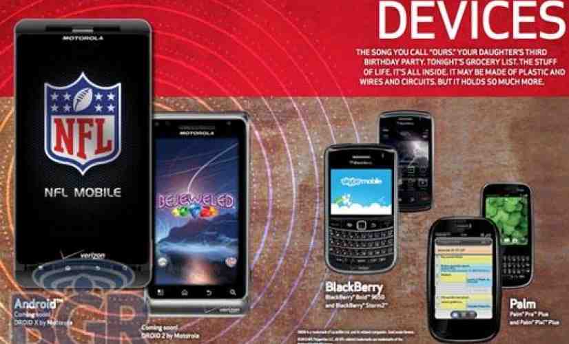 Verizon's summer device catalog leaked, DROID 2 featured prominently