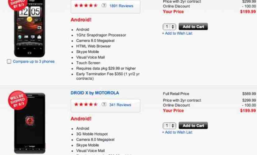DROID X availability pushed back to August 3rd