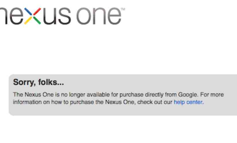 That's all, folks: Nexus One no longer available for purchase