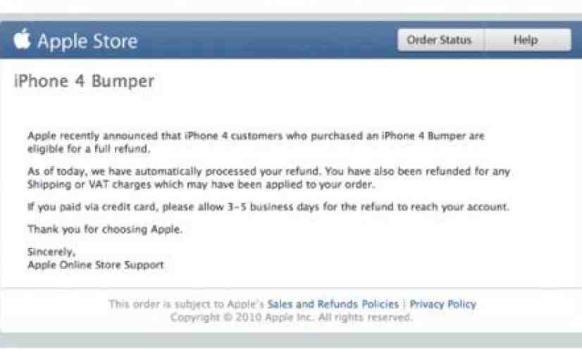 Apple begins refunding iPhone 4 bumper case purchases