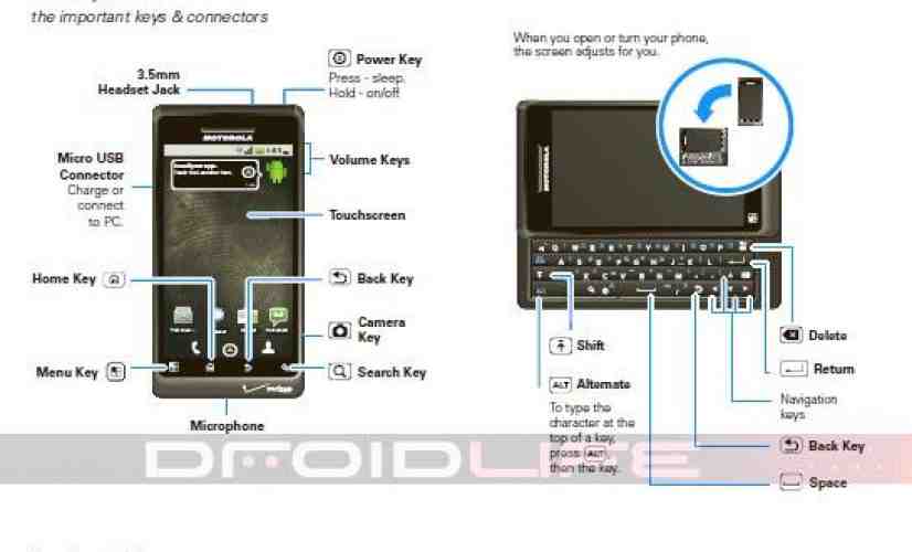 Droid 2 user guide leaks, provides new details