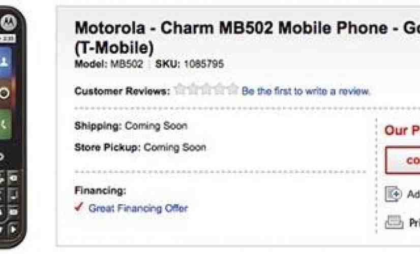 Motorola CHARM spotted on Best Buy website for $250