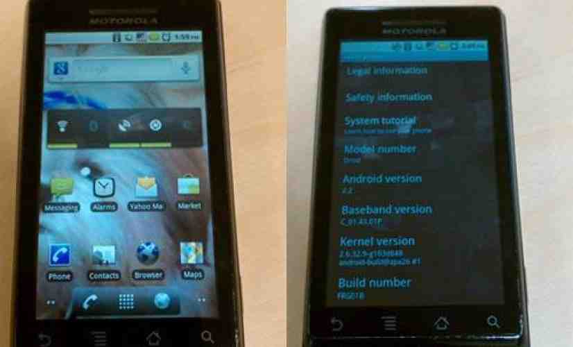 Motorola DROID Android 2.2 update rolling out OTA starting now