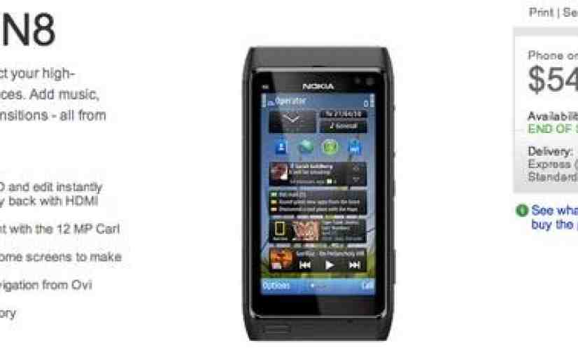 Nokia N8 available for pre-order: $549.99, ships at the end of September