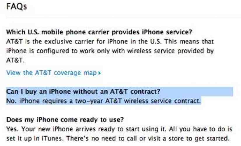Apple no longer selling contract-free iPhone 4 online