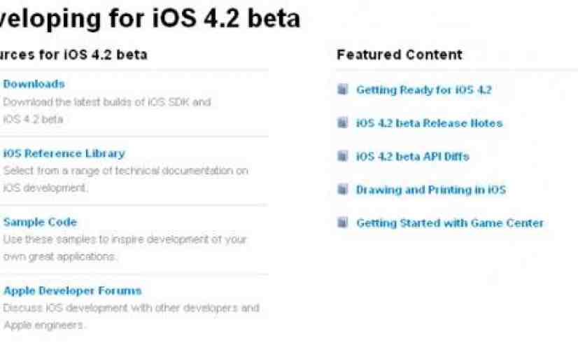 iOS 4.2 beta released to devs, includes AirPrint for all iOS devices