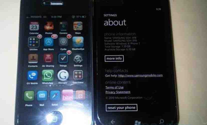 Samsung Cetus i916 strikes a pose next to an iPhone 4 in Canada
