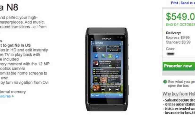 Nokia N8 begins shipping worldwide except in the U.S.