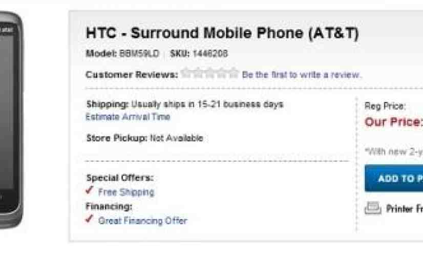 Best Buy starts pre-orders for HTC Surround, Omnia 7 on T-Mobile UK