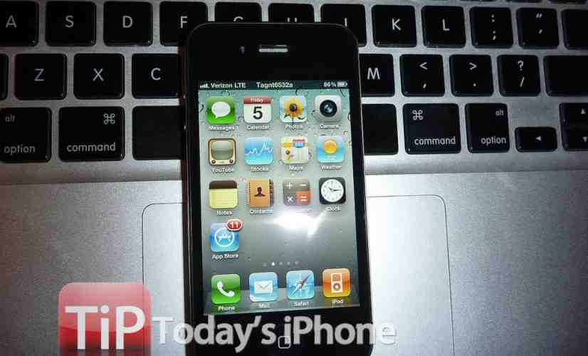 Potential Verizon iPhone 4 photographed running LTE