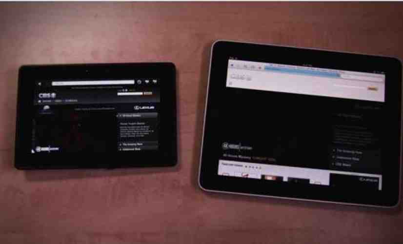 PlayBook faces off with iPad in a battle of the browsers