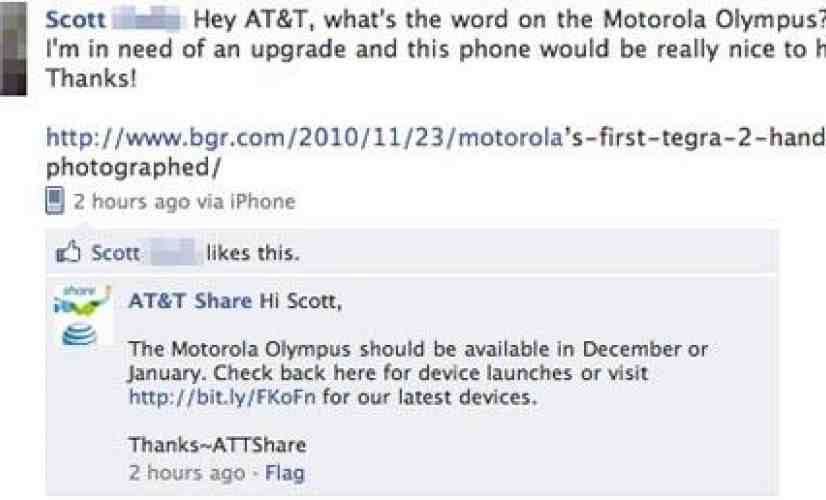 AT&T: Motorola Olympus coming in December or January