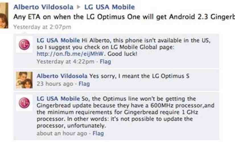 LG: Optimus devices not getting Gingerbread because it requires 1GHz chip [UPDATED]