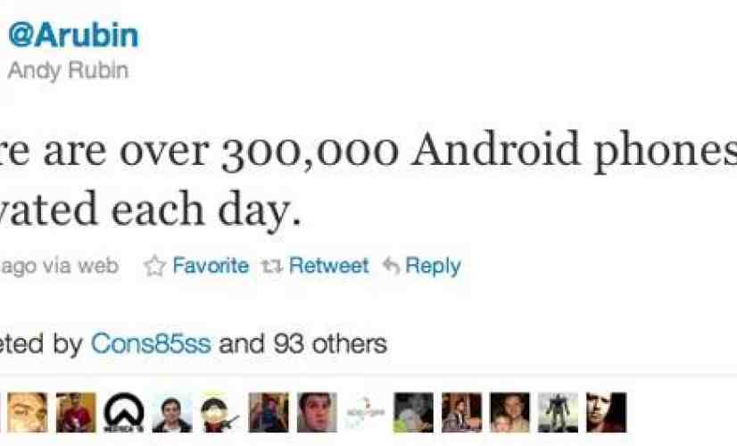 Andy Rubin: 300,000 Android phones activated every day