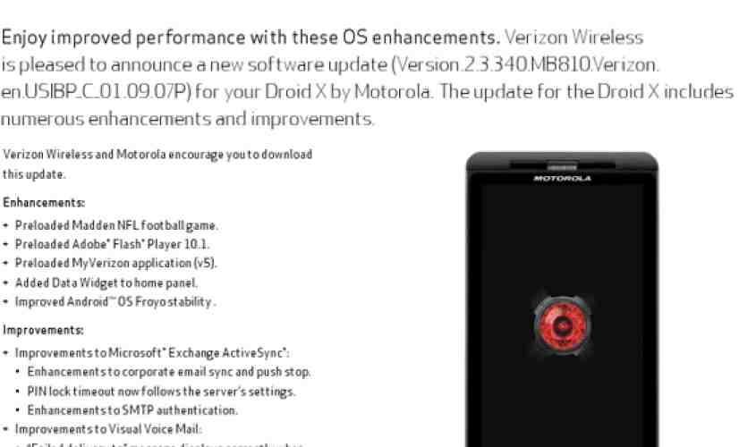 DROID X Android 2.2.1 update begins rolling out