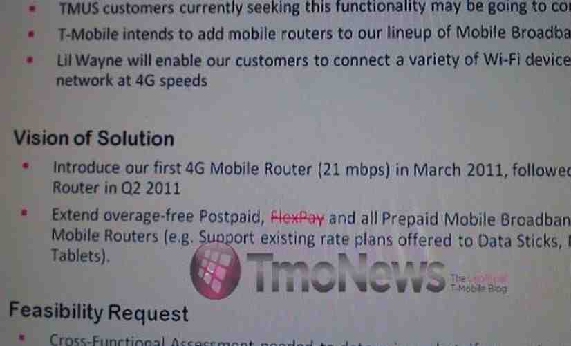 T-Mobile set to launch 4G mobile hotspots early next year?