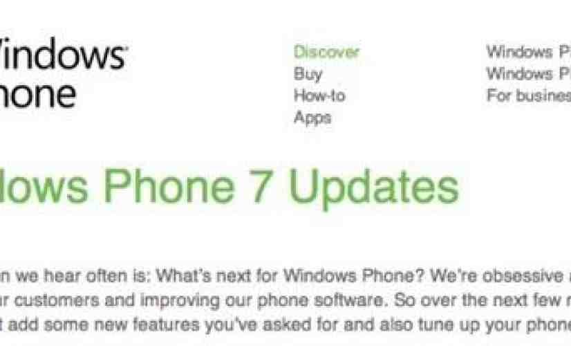 Windows Phone 7 update page hints at January arrival