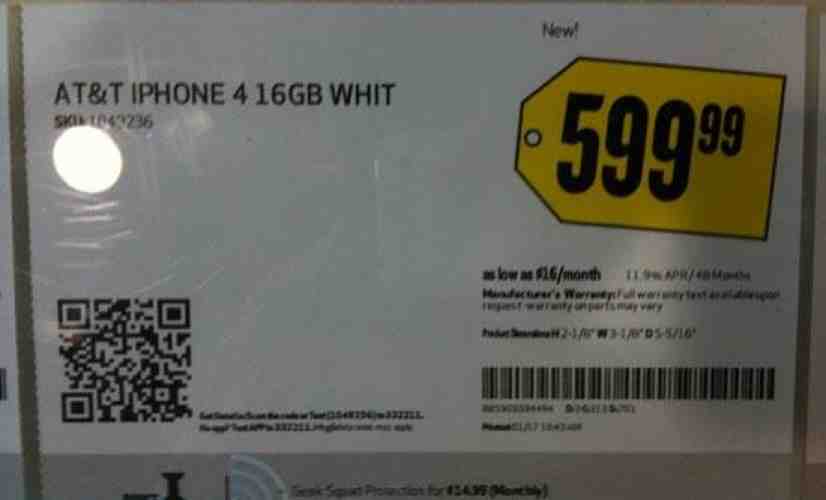 White iPhone 4 price tag spotted at Best Buy
