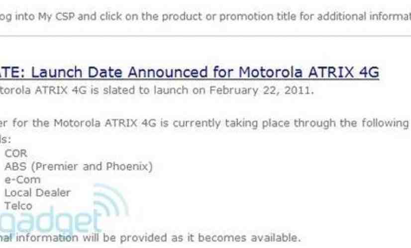 Confirmed: Motorola Atrix 4G launched moved up to Feb. 22nd